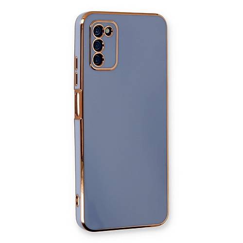 Galaxy A03S K�l�f Volet Silikon - Mavi