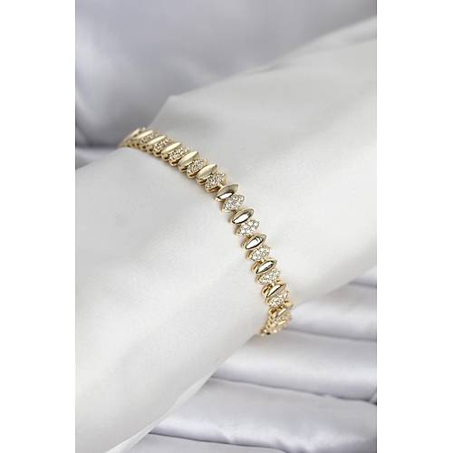 Pirin� Gold Renk Arpa Model Kad�n Bileklik