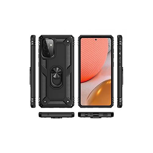 Galaxy A72 K�l�f Sofya Y�z�kl� Silikon Kapak - Siyah