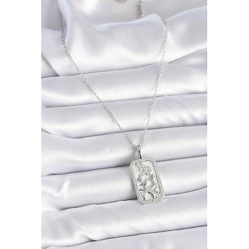 316L �elik G�m�� Renk Zincir O�lak Burcu Zirkon Ta�l� Kad�n Kolye