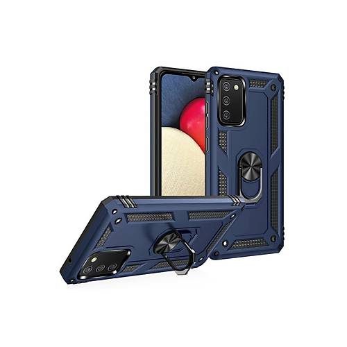 Galaxy A03S K�l�f Sofya Y�z�kl� Silikon Kapak - Lacivert