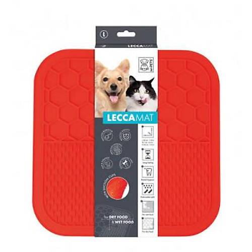 Lecca Kedi ve K�pekler ��in Yava� Beslenme �d�l Mat� Large K�rm�z� 30x30 Cm