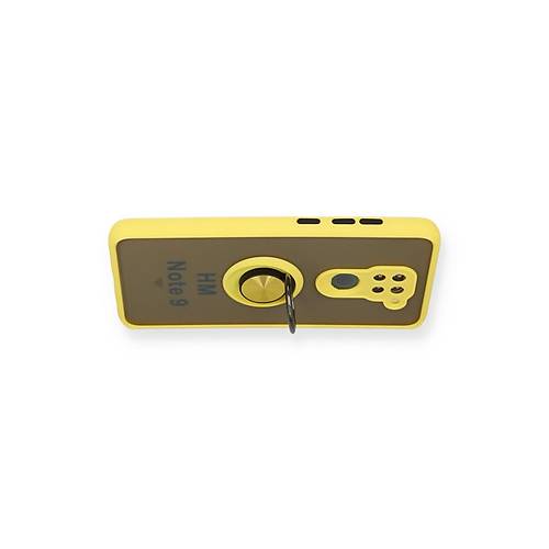 Redmi Note 9 K�l�f Montreal Y�z�kl� Silikon Kapak - Sar�