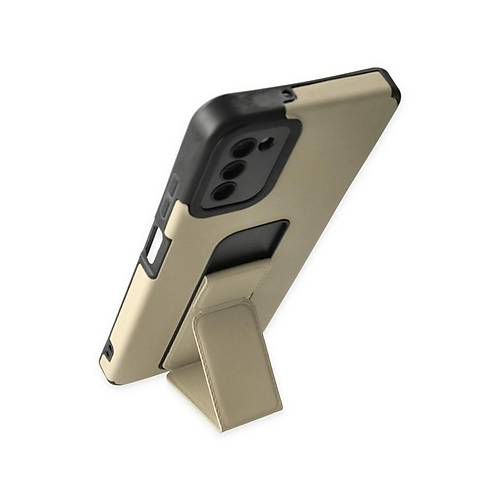 Galaxy A03S K�l�f Mega Standl� Silikon - Gold