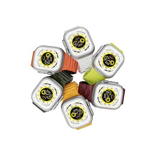 Watch Ultra 49mm Wowen Kordon - Beyaz-Turuncu
