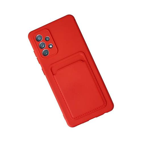 Galaxy A32 K�l�f Kelvin Kartvizitli Silikon - K�rm�z�