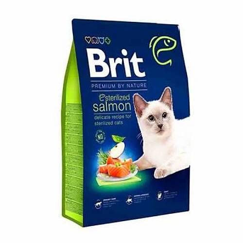 Brit Premium By Nature Sterilised Somonlu K�s�rla�t�r�lm�� Kedi Mamas� 8 Kg