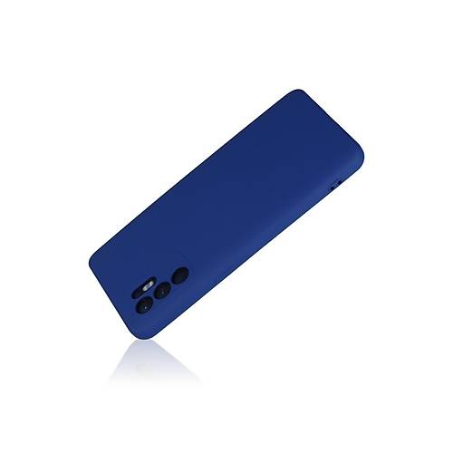 Reno 6 K�l�f Nano i�i Kadife Silikon - Mavi
