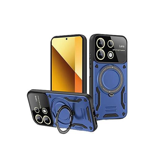 Redmi Note 13 4G K�l�f Joy Lens Standl� Kapak - Lacivert