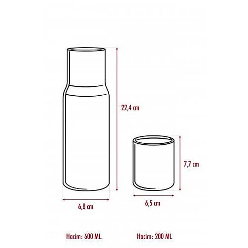 Borosilikat Cam Beyaz Ba�ucu S�rahisi & Cam S�rahi * 600 ml