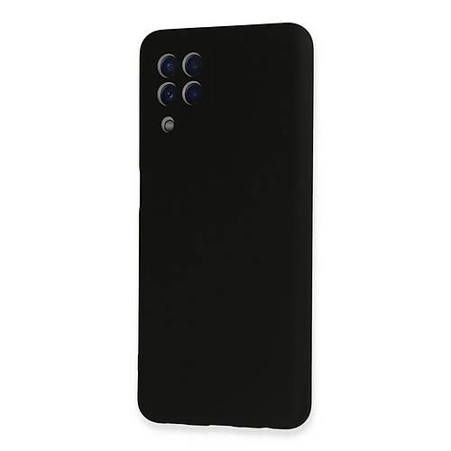 Galaxy A22 K�l�f Nano i�i Kadife Silikon - Siyah