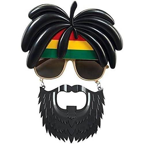 Rasta Peruklu Rasta Sakall� Bob Marley B�y�kl� Parti G�zl��� 27x18 cm