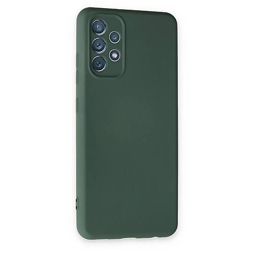 Galaxy A13 4G K�l�f Nano i�i Kadife Silikon - Koyu Ye�il