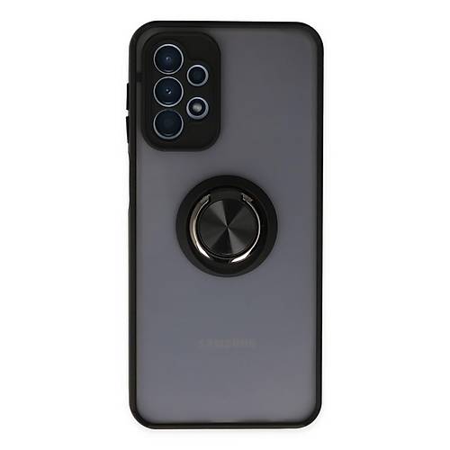 Galaxy A23 4G K�l�f Montreal Y�z�kl� Silikon Kapak - Siyah
