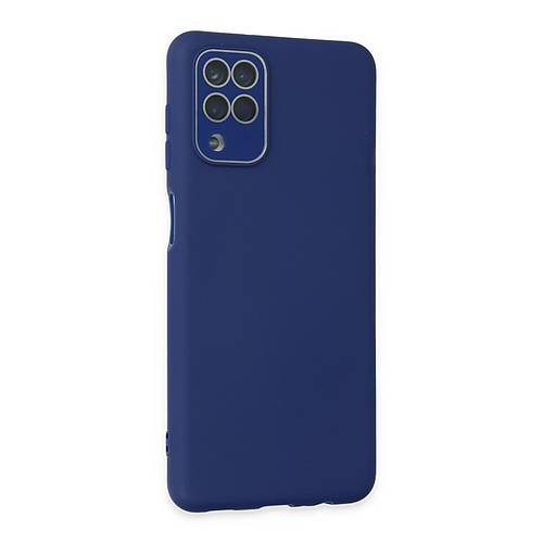 Galaxy A22 K�l�f Lansman Glass Kapak - Sky Blue