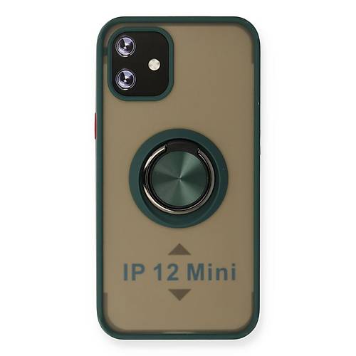 iPhone 12 Mini K�l�f Montreal Y�z�kl� Silikon Kapak - Ye�il