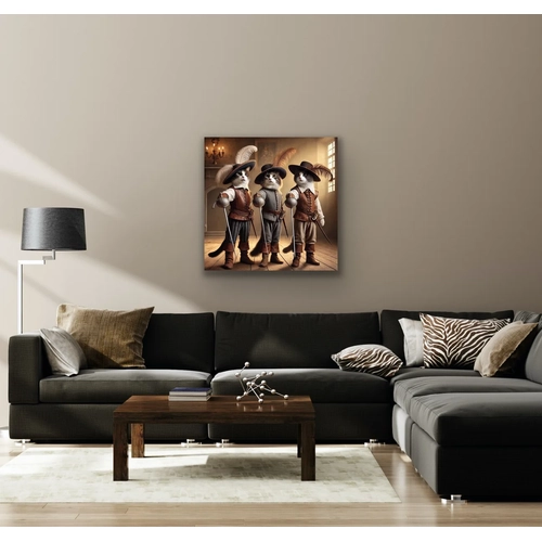 �� Silah��r Kedi Kanvas Tablo 90x90cm