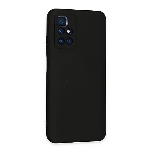 Redmi 10 2022 K�l�f Nano i�i Kadife Silikon - Siyah