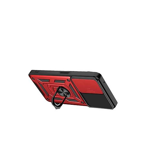Redmi Note 13 4G K�l�f Pars Lens Y�z�kl� Silikon - K�rm�z�
