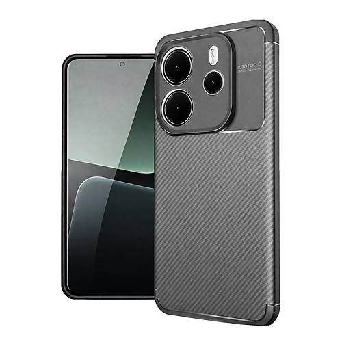 Redmi Note 14 4G K�l�f Auto Focus Karbon Kapak - Gri