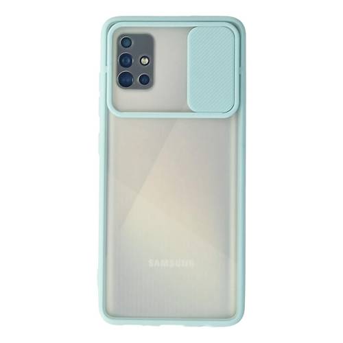 Galaxy A71 K�l�f Palm Buzlu Kamera S�rg�l� Silikon - Turkuaz