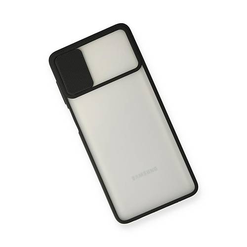 Galaxy M51 K�l�f Palm Buzlu Kamera S�rg�l� Silikon - Siyah