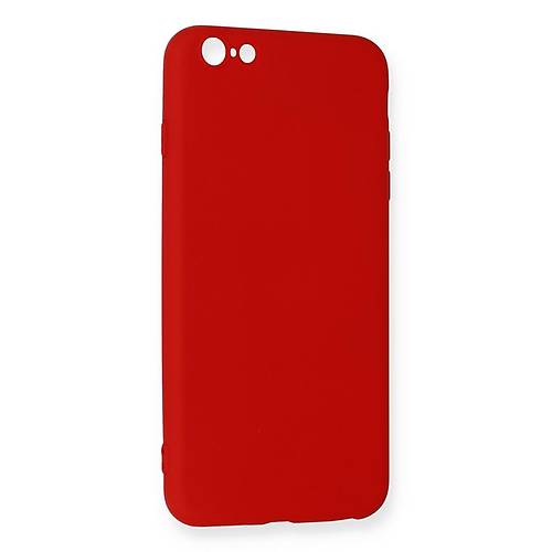 iPhone 6 Plus K�l�f Nano i�i Kadife Silikon - K�rm�z�