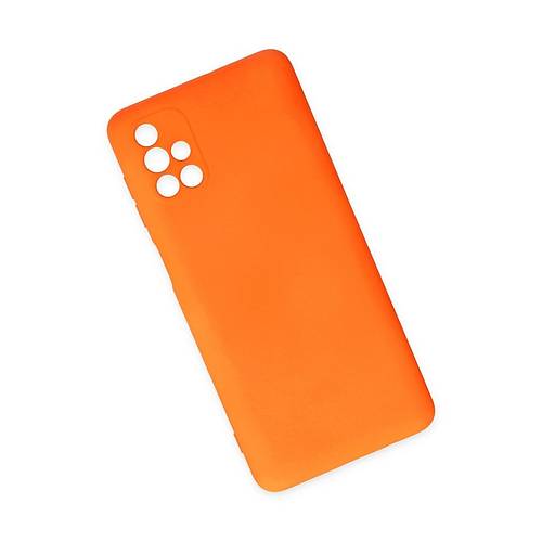 Galaxy M51 K�l�f Nano i�i Kadife Silikon - Turuncu