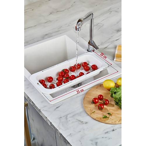 Lavoba ��i S�rg�l� A��l�r Kapan�r Sebze Meyve S�zgeci Beyaz (A��k 38,5 Cm Kapal� 34,50 Cm )