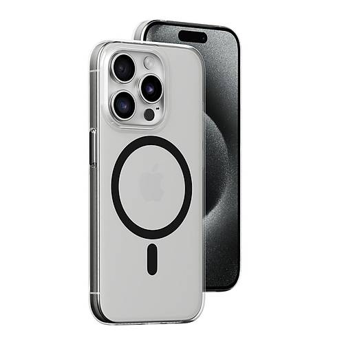 iPhone 15 Pro K�l�f Bubble Magsafe Kapak - Siyah