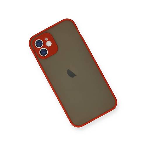 iPhone 12 Mini K�l�f Montreal Silikon Kapak - K�rm�z�