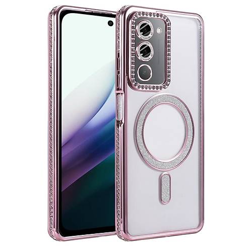 Redmi 15 4G Joke Simli Magneticsafe K�l�f - Pembe