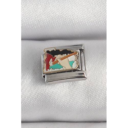 316L �elik G�m�� Renk Renkli Palet F�r�a ��lemeli Model Nomination Charm