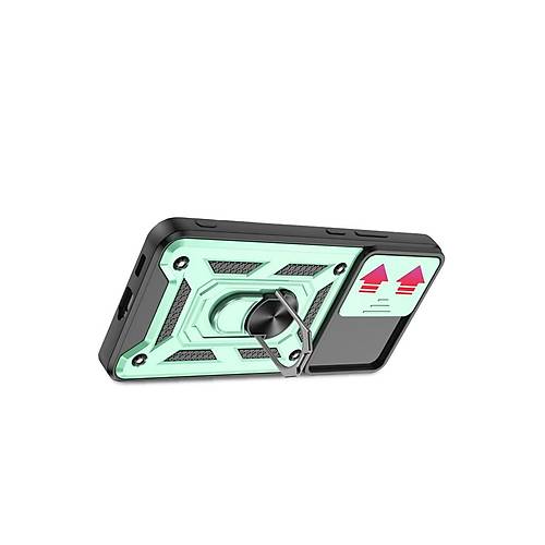 Galaxy S22 K�l�f Pars Lens Y�z�kl� Silikon - Ye�il
