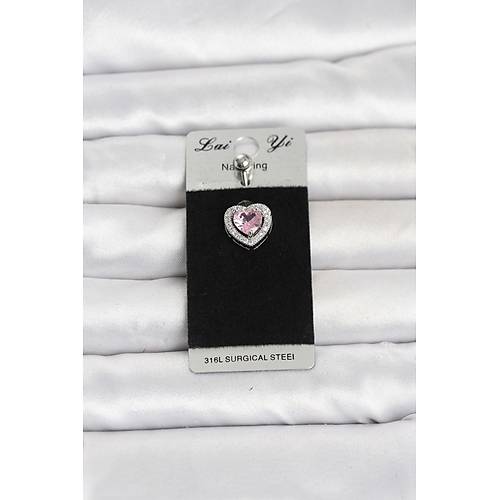 316L Cerrahi �elik Pembe Kalp Model G�bek Piercing