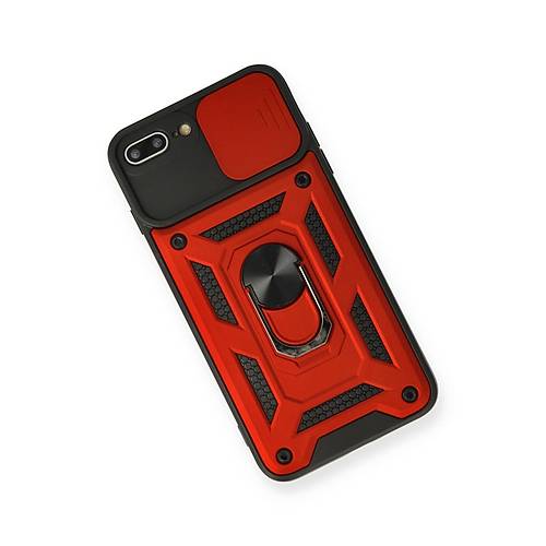 iPhone 7 Plus K�l�f Pars Lens Y�z�kl� Silikon - K�rm�z�