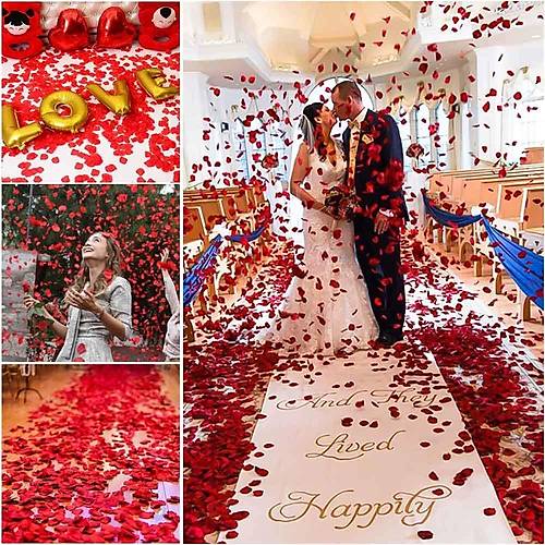 K�rm�z� Renk G�l Yapra�� �ekilli Konfeti � 10 Paket 1000 Adet