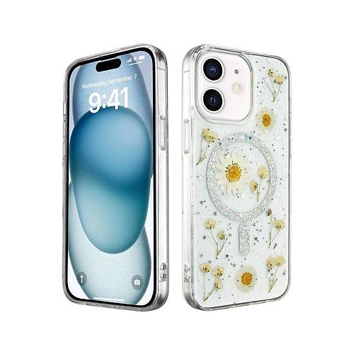 iPhone 12 K�l�f Daisy Simli Magsafe Kapak - G�m��
