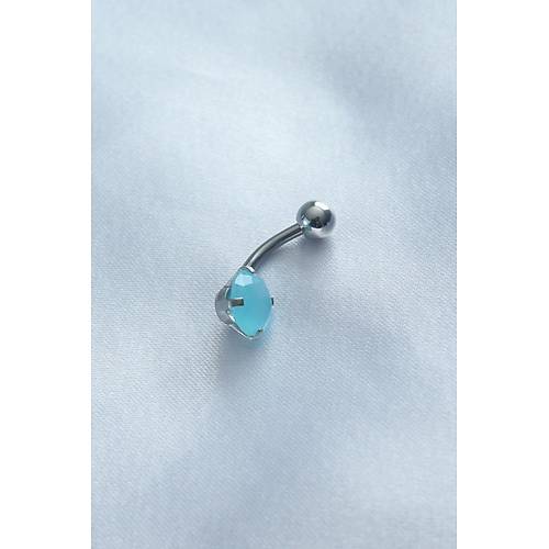 316L Cerrahi �elik Mavi Ta�l� G�bek Piercing