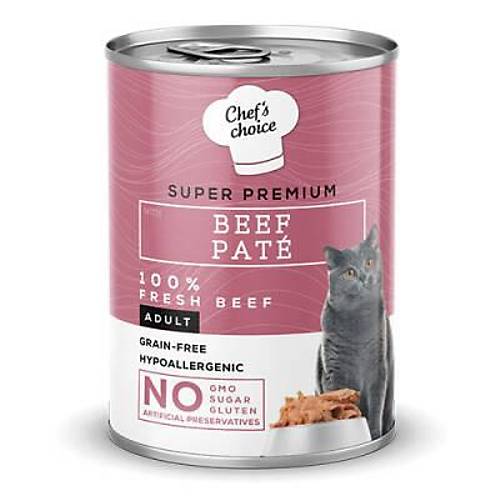 Pate Beef Biftekli Tah�ls�z Ezme Yeti�kin Kedi Konservesi 6 Adet 400 Gr