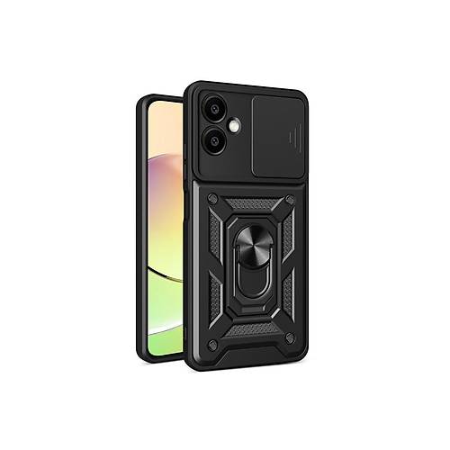 Galaxy A06 K�l�f Pars Lens Y�z�kl� Silikon - Siyah