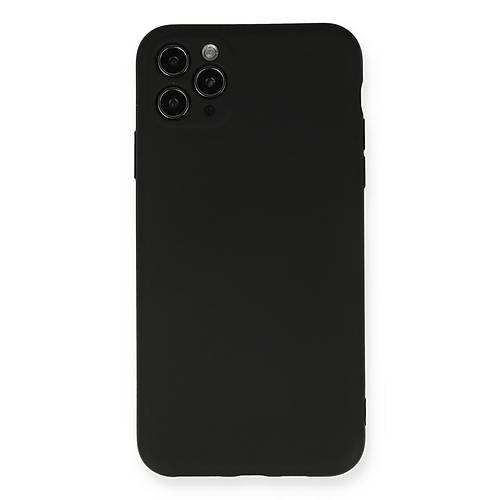 iPhone 11 Pro Max K�l�f Nano i�i Kadife Silikon - Siyah