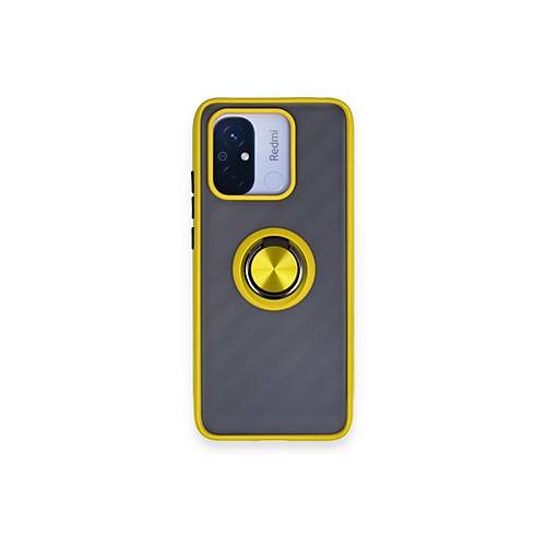 Redmi 12C K�l�f Montreal Y�z�kl� Silikon Kapak - Sar�