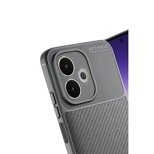 A5 Pro 4G K�l�f Auto Focus Karbon Kapak - Gri