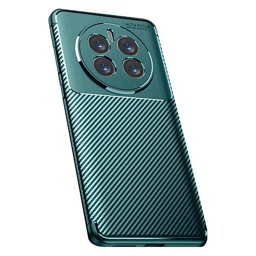 Realme 12 Pro Plus K�l�f Auto Focus Karbon Kapak - Koyu Ye�il