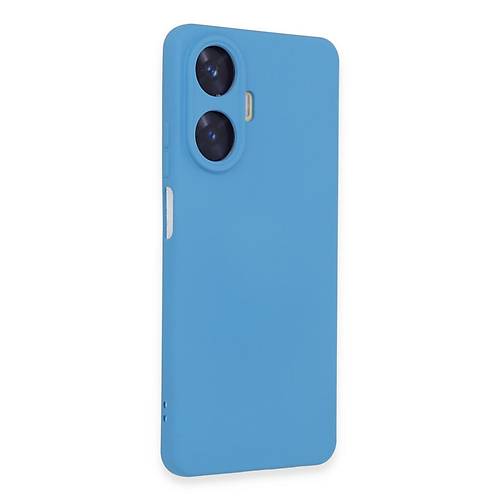 Realme C55 K�l�f Nano i�i Kadife Silikon - Mavi