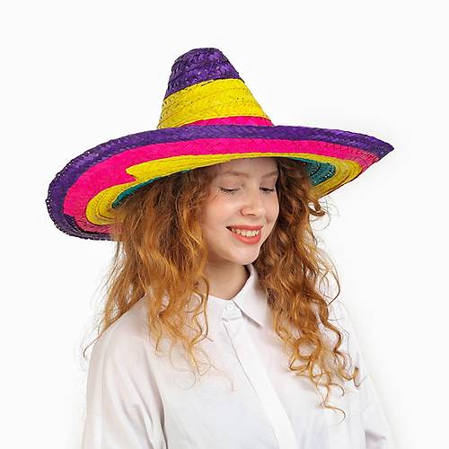 Sombrero Meksika �apkas� Renkli �rme Has�r �ocuk Boy