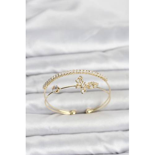 Pirin� Gold Renk Kelebek Model Kad�n Bileklik