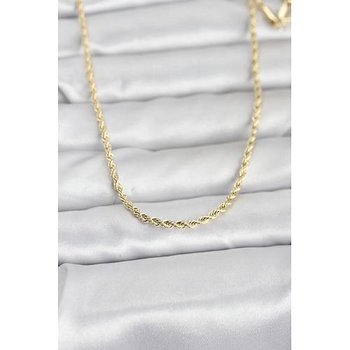 CM 14K Gold Renk Burgu Model Zincirli 60 cm Kad�n Kolye