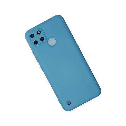 Realme C25Y K�l�f Nano i�i Kadife Silikon - Mavi